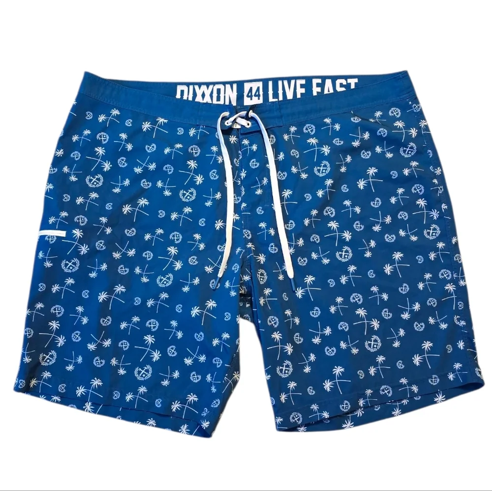 Dixxon Two Palms Boardshorts Unlined Size 44 Teal Blue Green